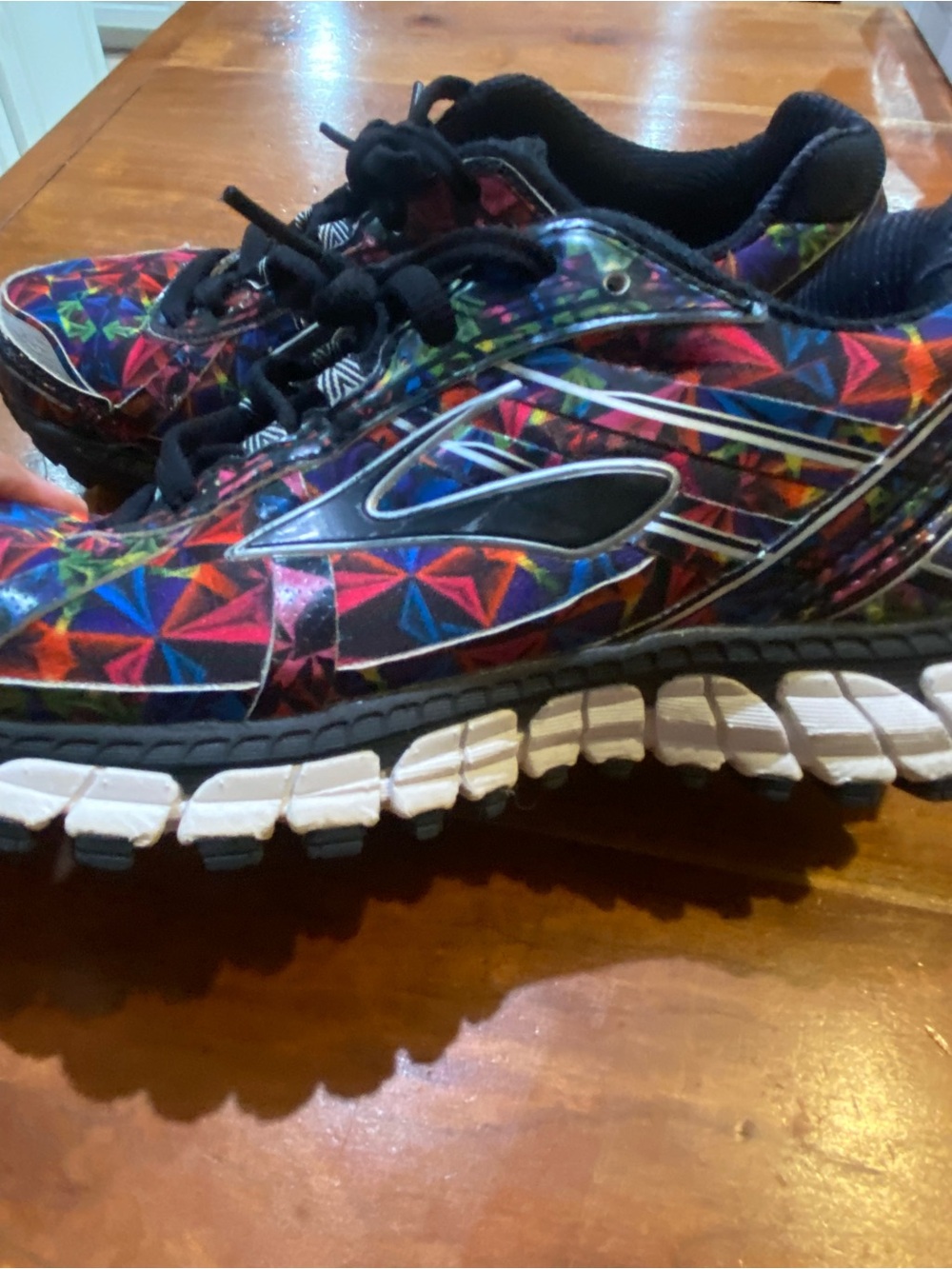 Brooks Kids Multicolor Geometric Sneakers with Black Trim